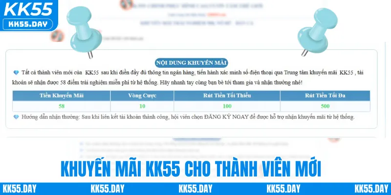 Khuyến Mãi KK55 2 Khuyến mãi KK55 cho thành viên mới