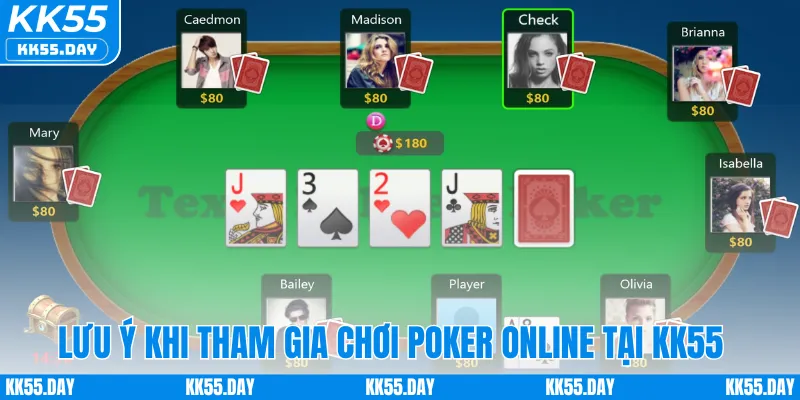Luật Chơi Poker Online Tại KK55 - Đơn Giản & Dễ Hiểu 5 Lưu ý khi tham gia chơi poker online tại KK55